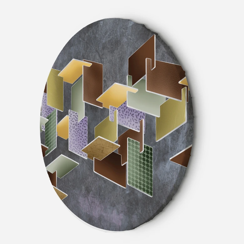 Rundes Leinwandbild Puzzle 3D 