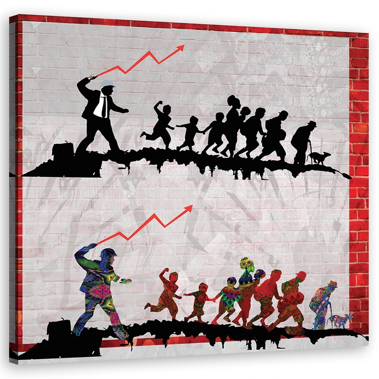Canvas schilderij, Banksy de zweep 
