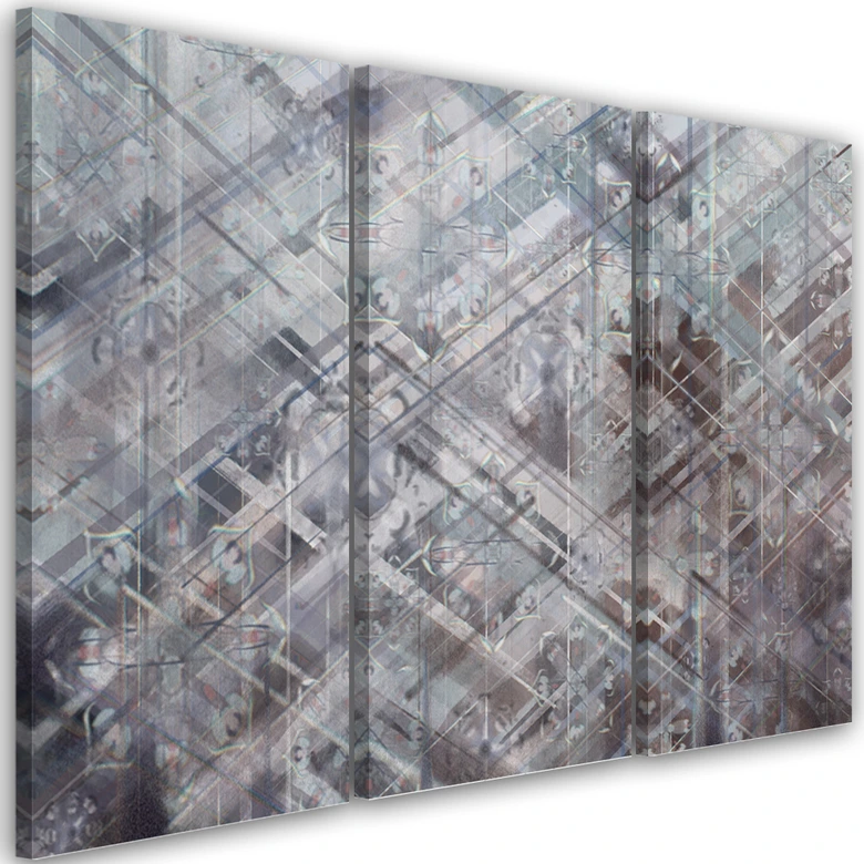 Leinwandbild 3 teilig, Abstrakte geometrische Formen 