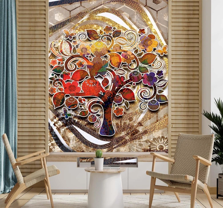 Fototapete, bunter Baum des Lebens Klimt 