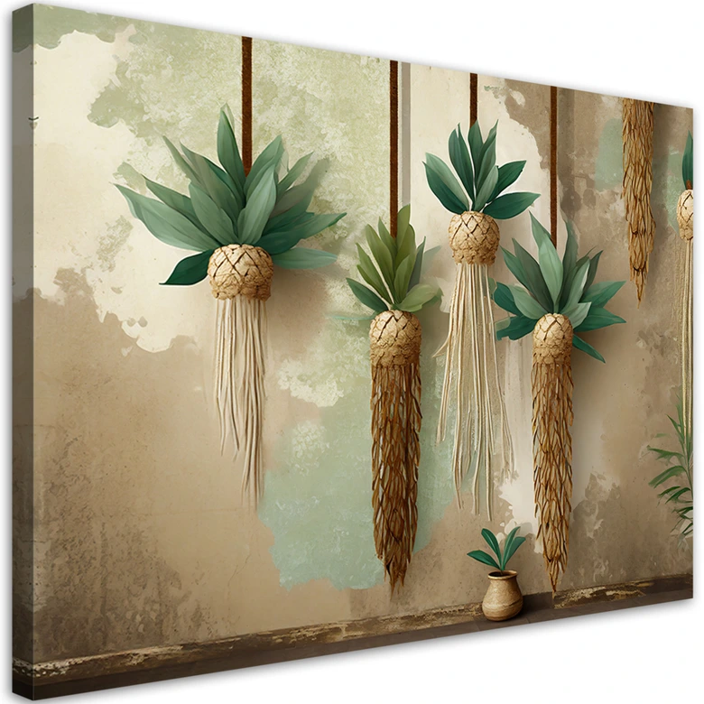 Leinwandbild Hängende Pflanzen im Boho-Stil 