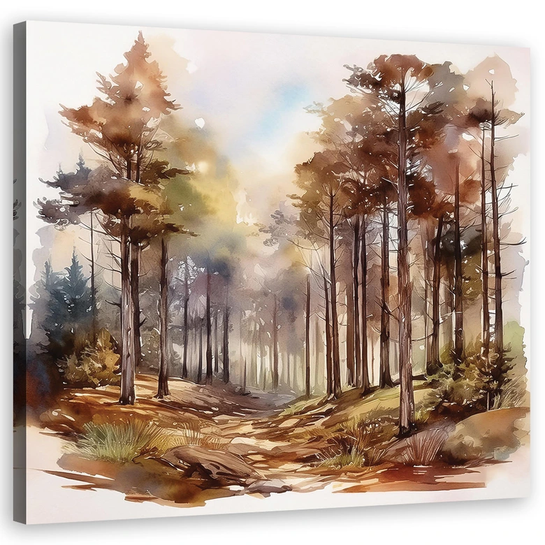 Leinwandbild Herbst Waldbäume Natur 