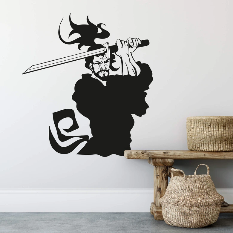 Wandtattoo Kämpfender Samurai 