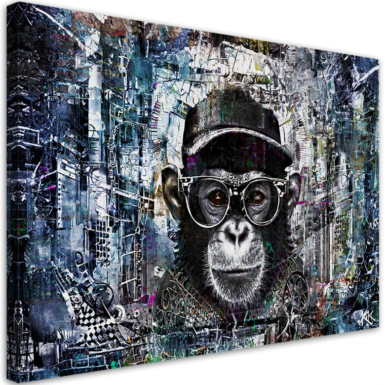 Leinwandbild, Schimpanse Affe Abstrakt 