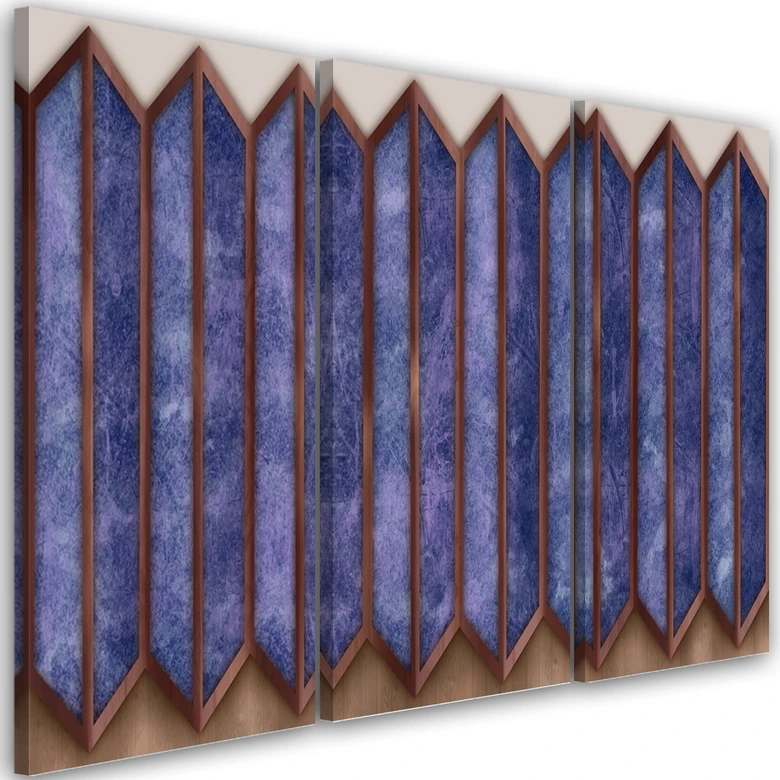 Leinwandbild 3 teilig, Buntes 3D -Fenster 