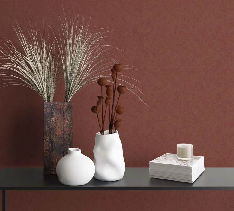 Vliestapete Struktur Modern, Shabby Chic, Designerwelten in Rot  