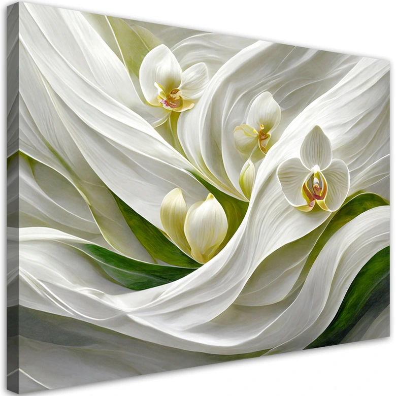 Leinwandbild, Orchideen abstrakt 3D 
