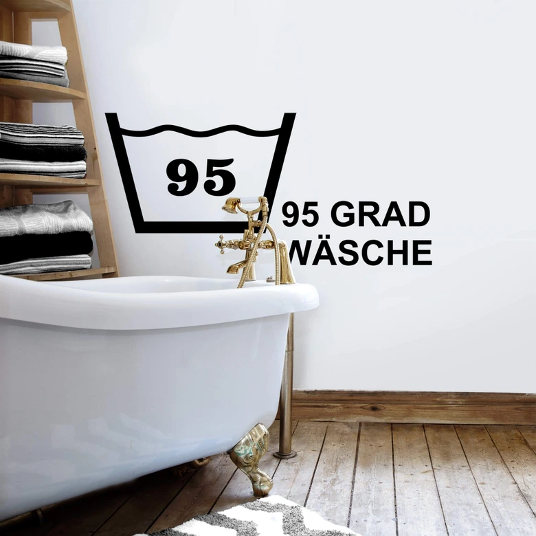 Wandtattoo Wäschezeichen 95 Grad 