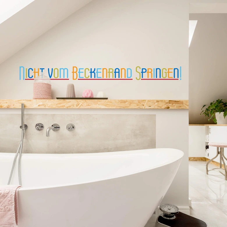 Wandtattoo Nicht vom Beckenrand springen 