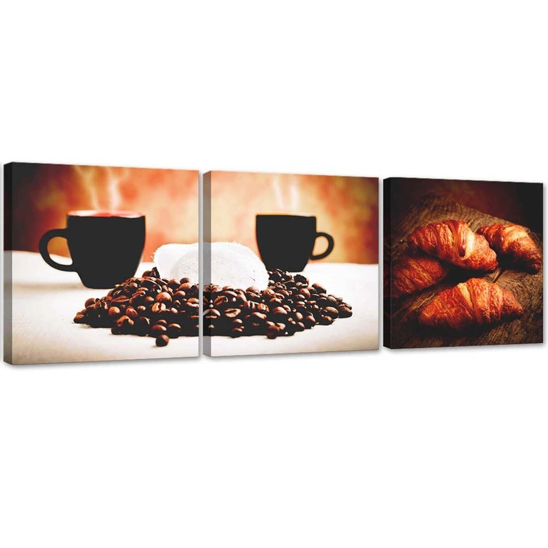 3 stykke lærredsprint, kaffekage 