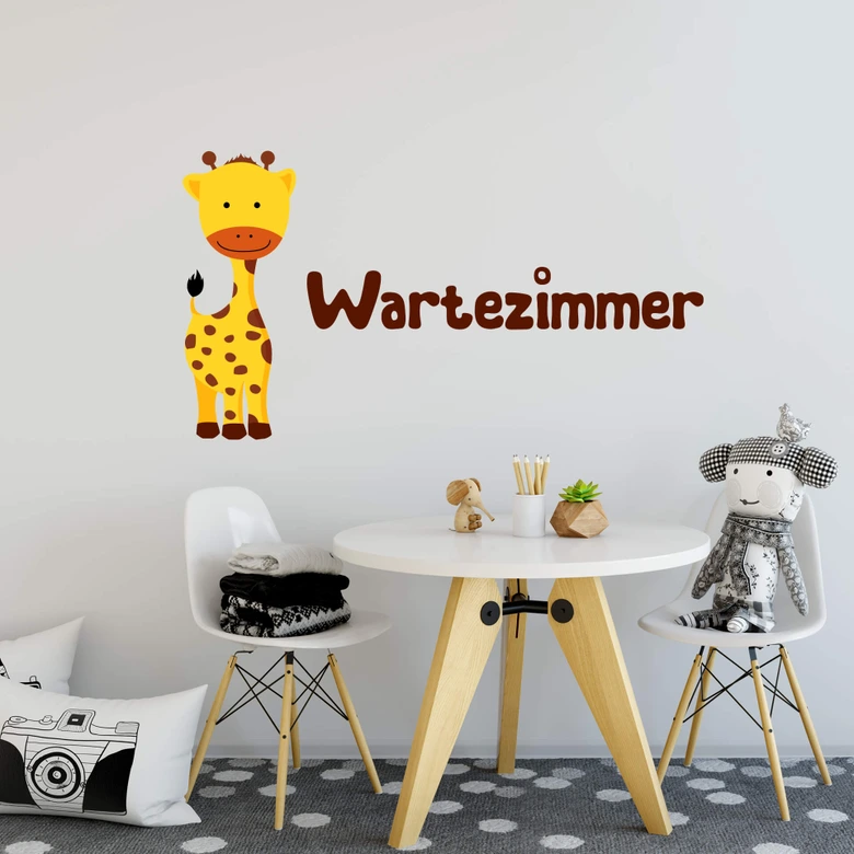 Wandtattoo Wartezimmer Babygiraffe 