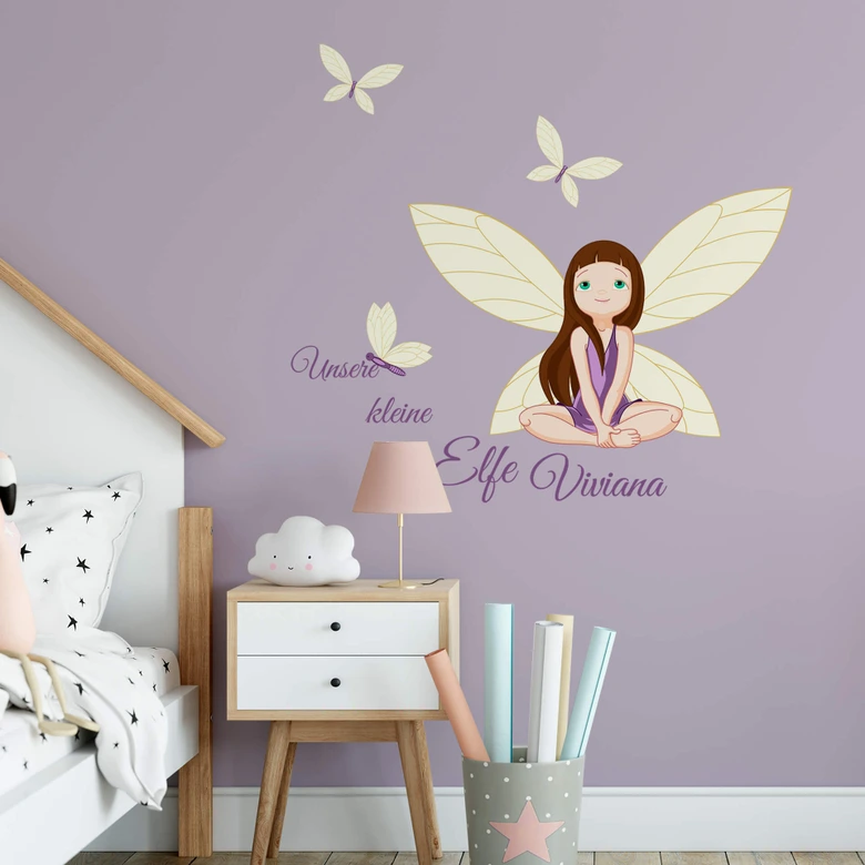 Wandtattoo + Name Unsere kleine Elfe 