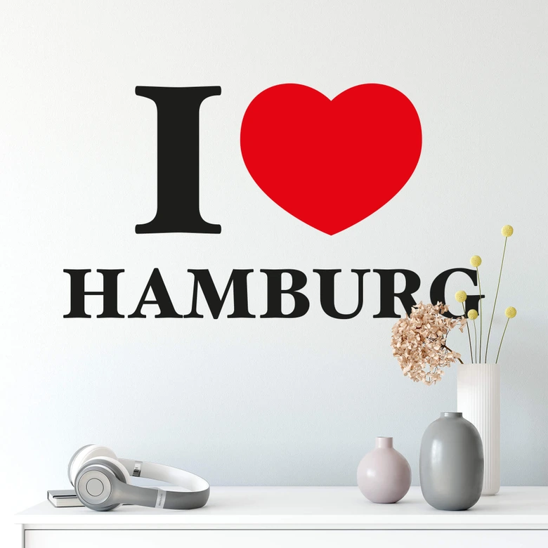 Wandtattoo I love Hamburg 