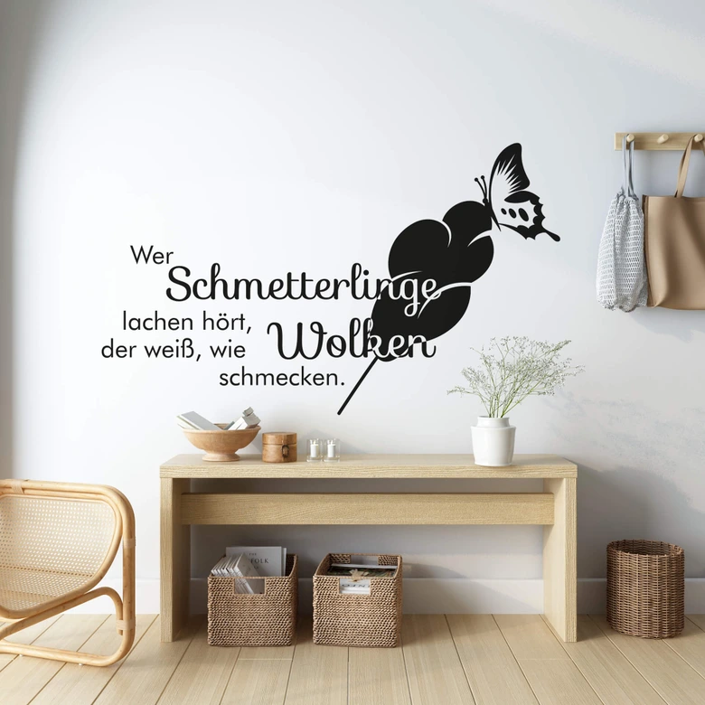 Wandtattoo Wer Schmetterlinge lachen hört... 2 