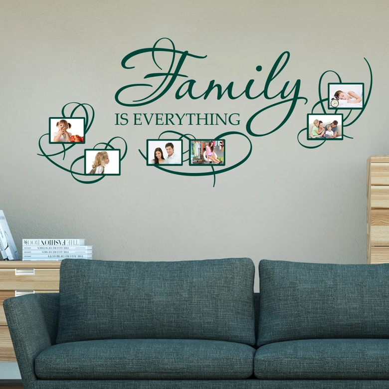 Family is everything + Photo space Wall sticker 