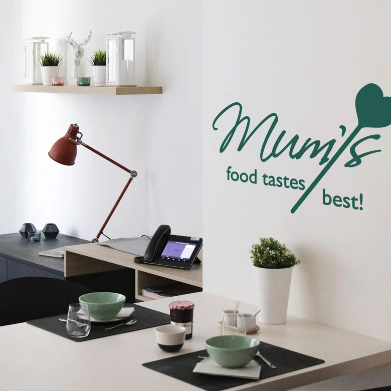 Wandtattoo Mum´s food tastes best! 