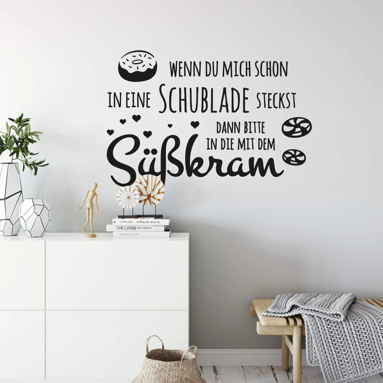 Wandtattoo Schublade mit Süßkram 