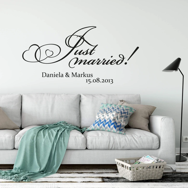Name + Just married! Wall sticker 