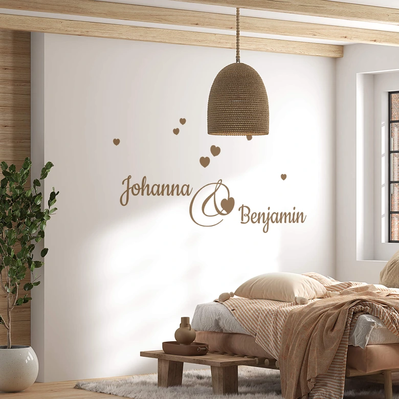 Wandtattoo + Name - Liebespaar 