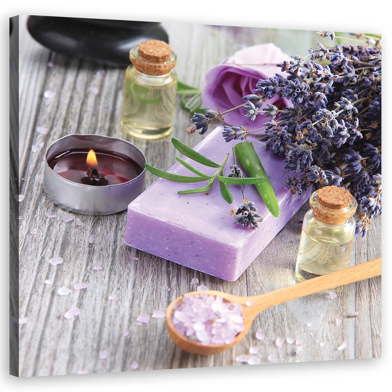 Leinwandbild, Zen Spa Lila Seife 