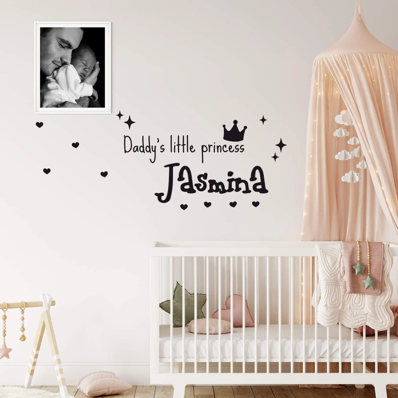 Sticker mural - Prénom Daddy's little Princess 