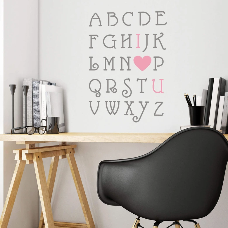 Love Alphabet (2 colours) - Wall Sticker 