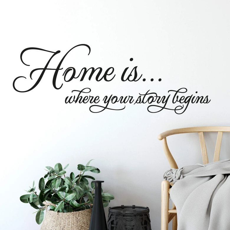 Wandtattoo Home is where your story begins. 