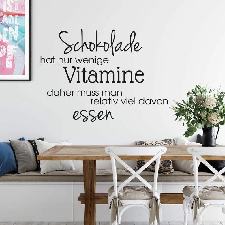 Wandtattoo Schokolade hat nur wenige Vitamine... 