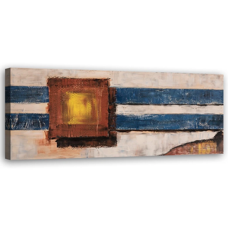 Leinwandbild, Abstrakt Blaue Linien 