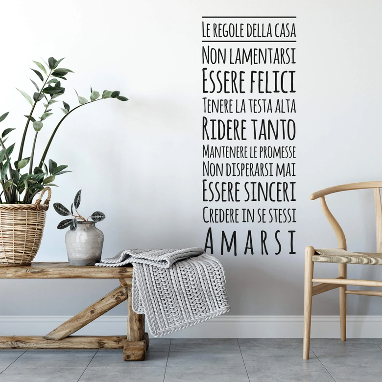 Wandtattoo Regole della casa 2 