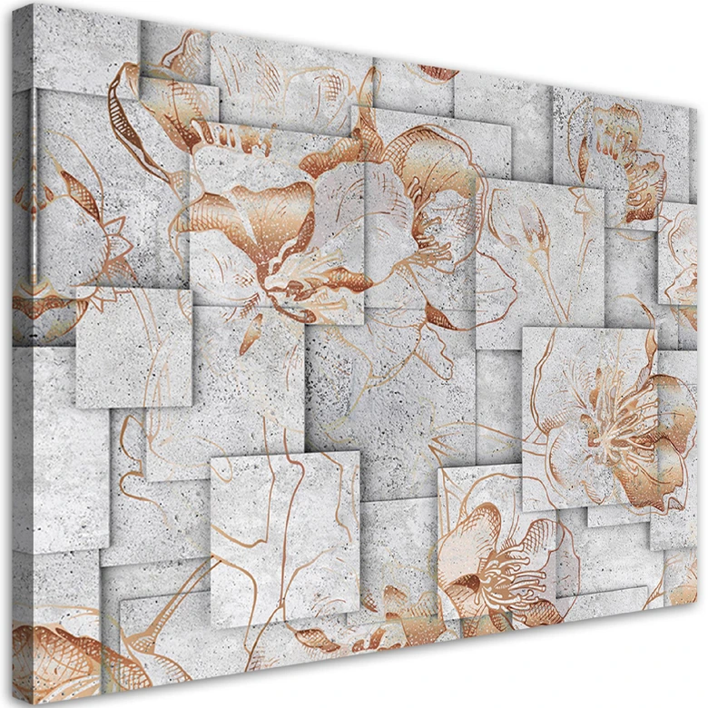 Leinwandbild, Lilien Blumen 3D Hintergrund 