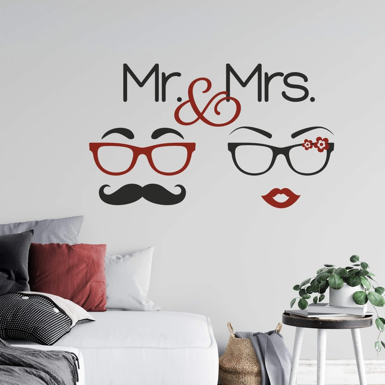 Mr. & Mrs. Hipster Wall sticker 