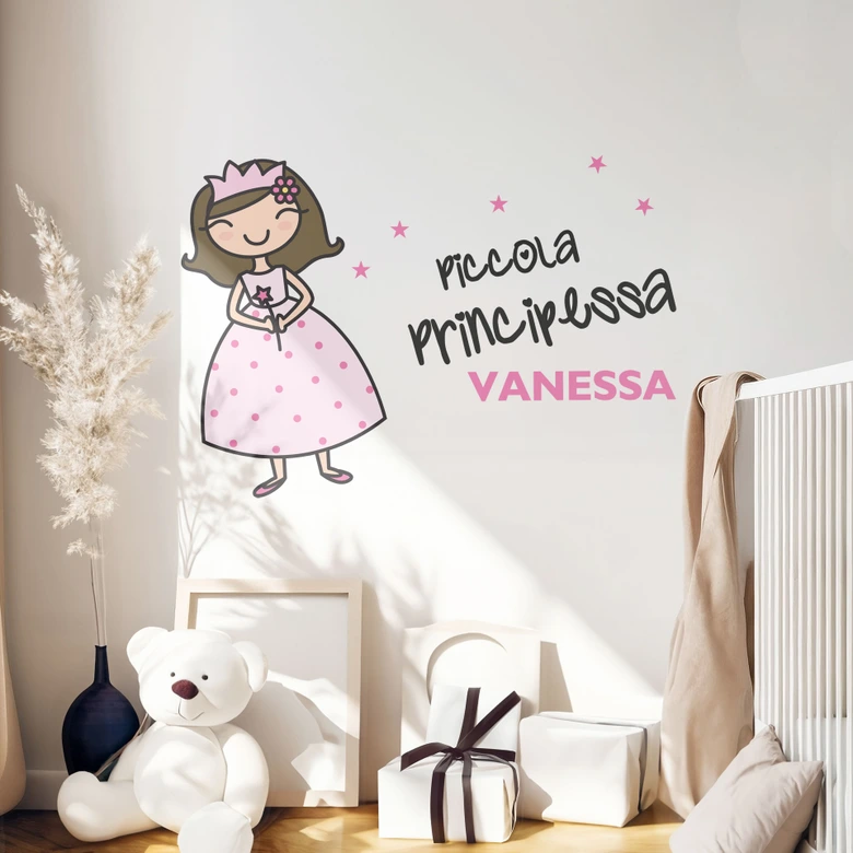 Wandtattoo + Name Piccola Principessa 