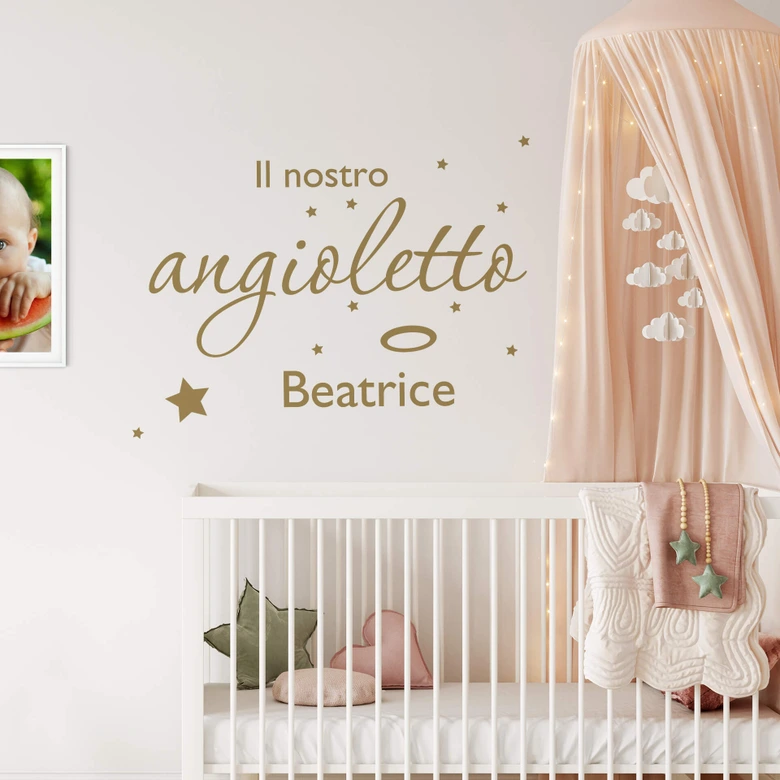 Wandtattoo + Name Il nostro angioletto 