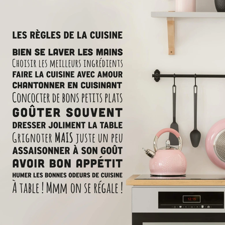 Wandtattoo Les Règles de la cuisine 