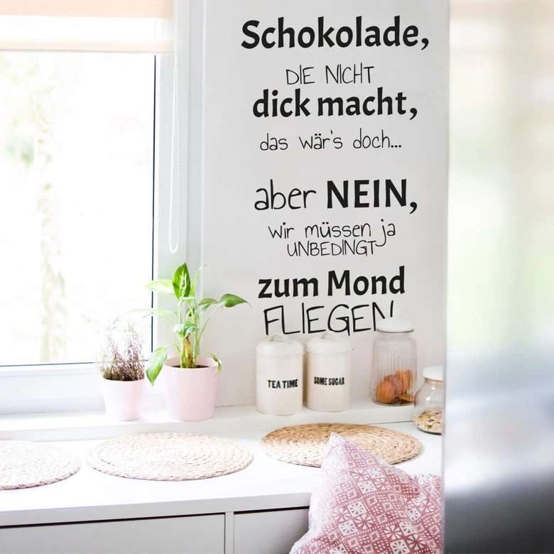 Wandtattoo Schokolade die nicht dick macht... 