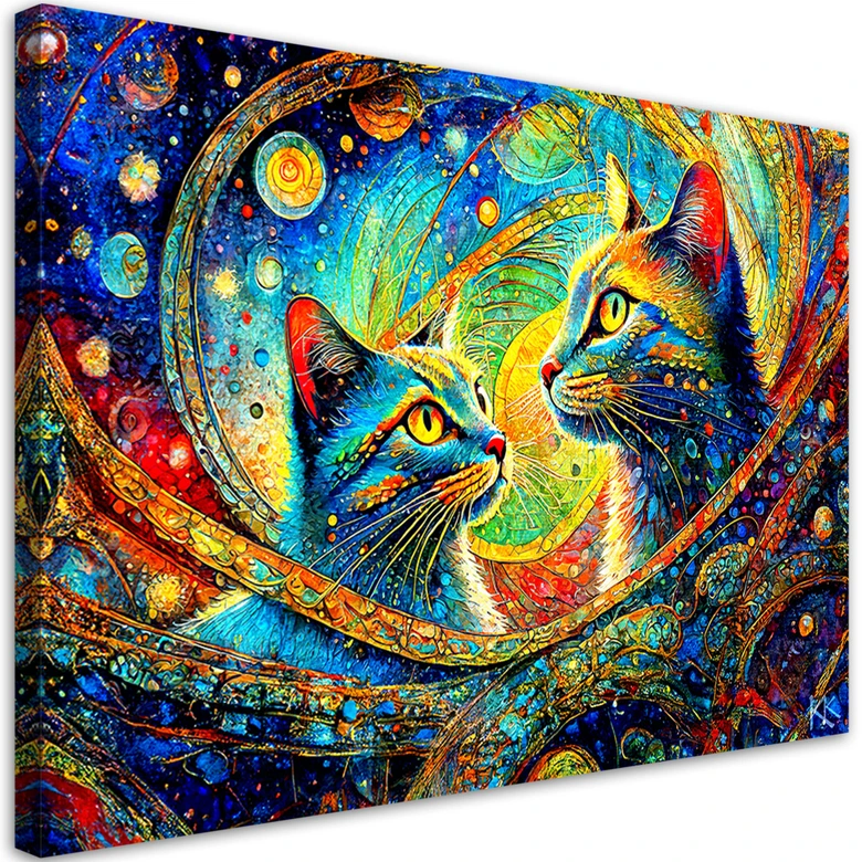 Canvasbillede, Abstrakte katte 