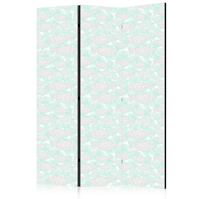 Paravent, Raumteiler freistehend, Trennwand - Minimalist Fish 