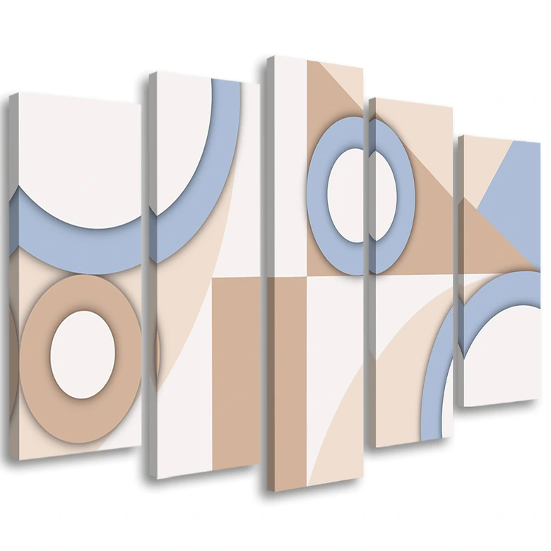 Leinwandbild 5 teilig, Geometrische Abstraktionsformen 