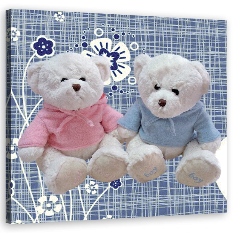 Leinwandbild, Zwei Teddybären 