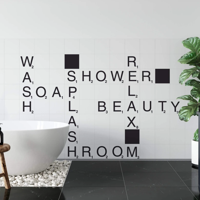 Wandtattoo Wortspiel Bathroom 