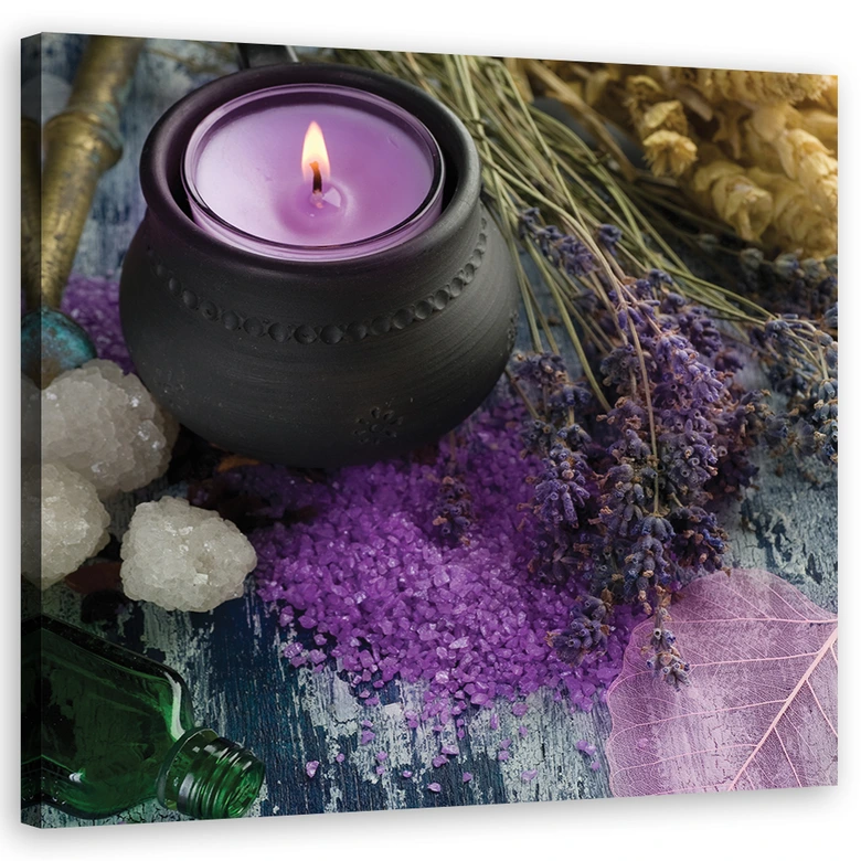 Canvasbillede, Violet Zen Spa Candle 