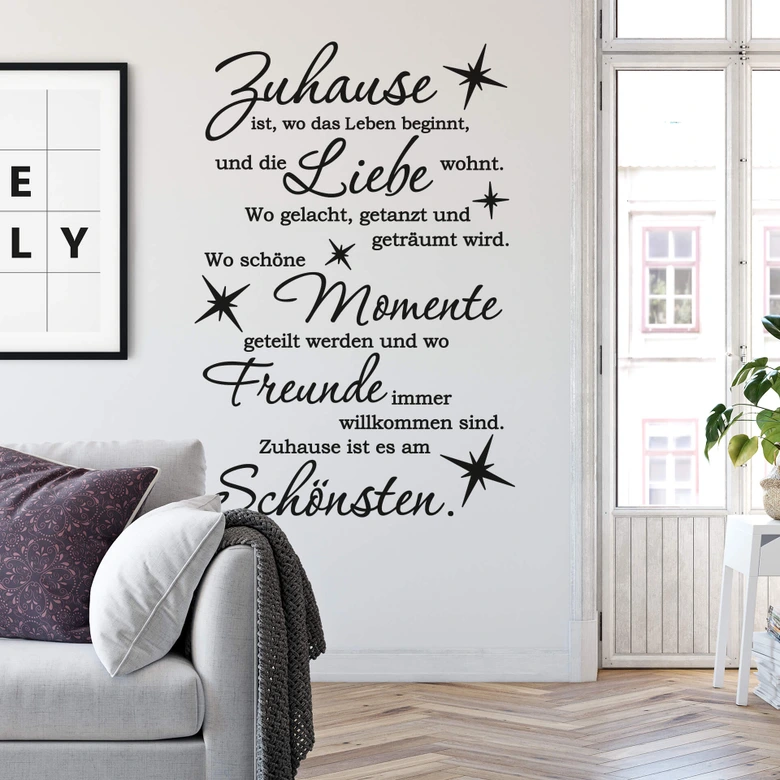 Wandtattoo -  Zuhause ist wo das Leben beginnt 
