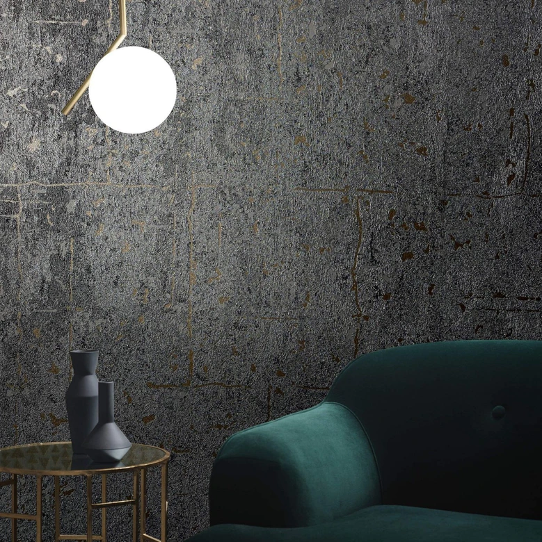 Vliestapete in schimmernder Betonoptik anthrazit Struktur 