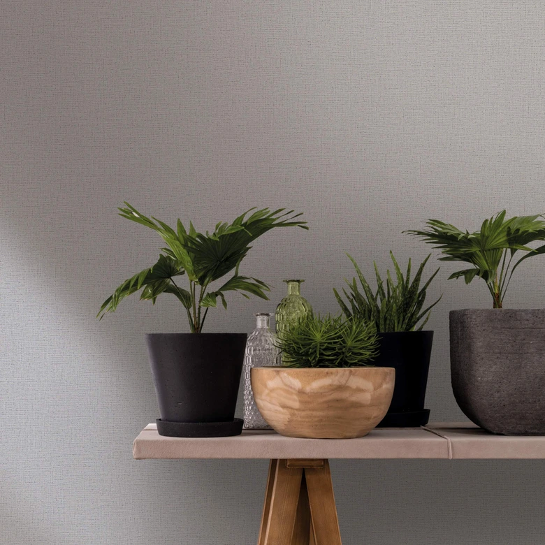 Vliestapete mit leichter Struktur grau Uni 