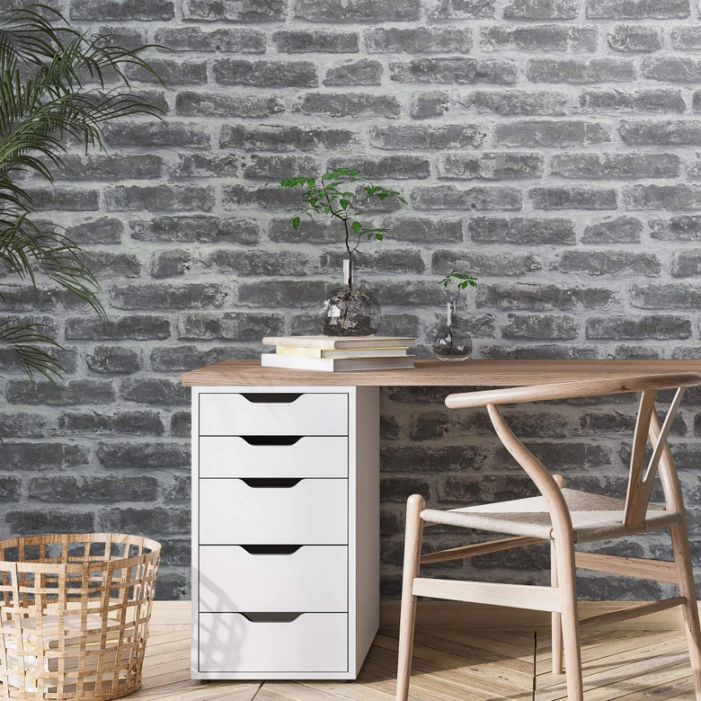 steenlook behang, vliesbehang Novamur Jackie greige 