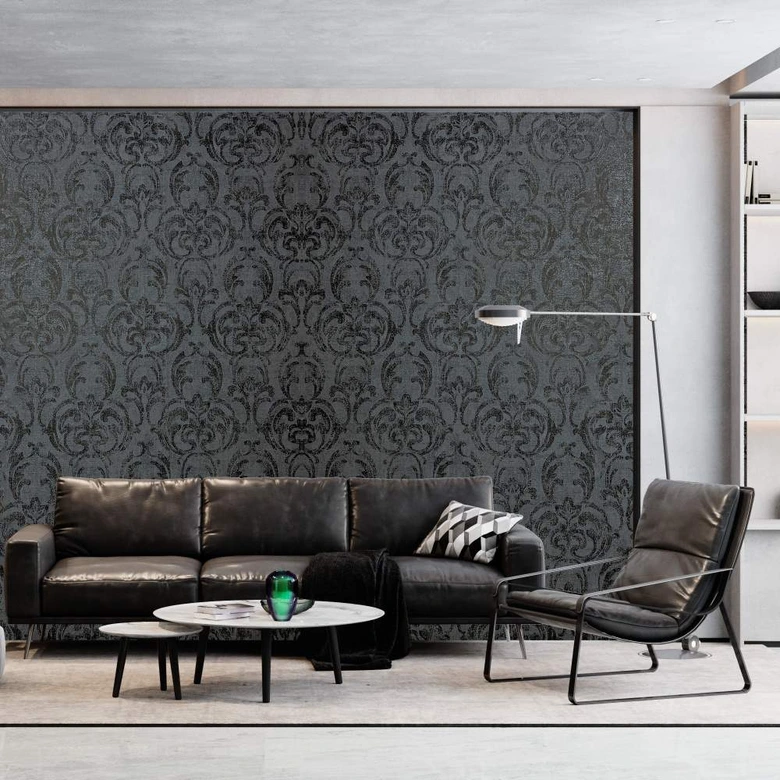Vliestapete in ornamentaler Optik schwarz Ornamental 