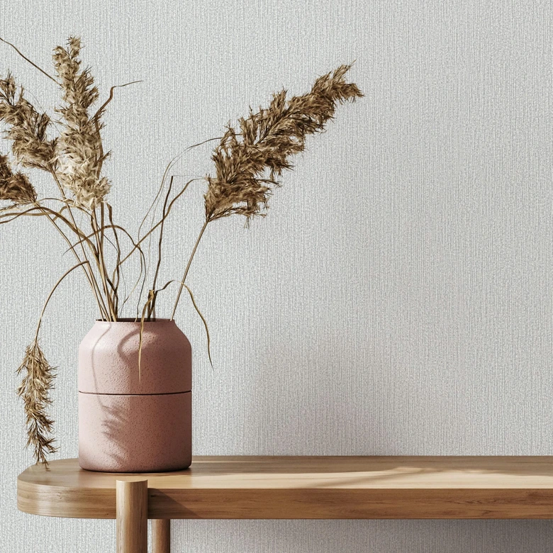 Vliestapete in grau, beige Struktur Uni Modern  