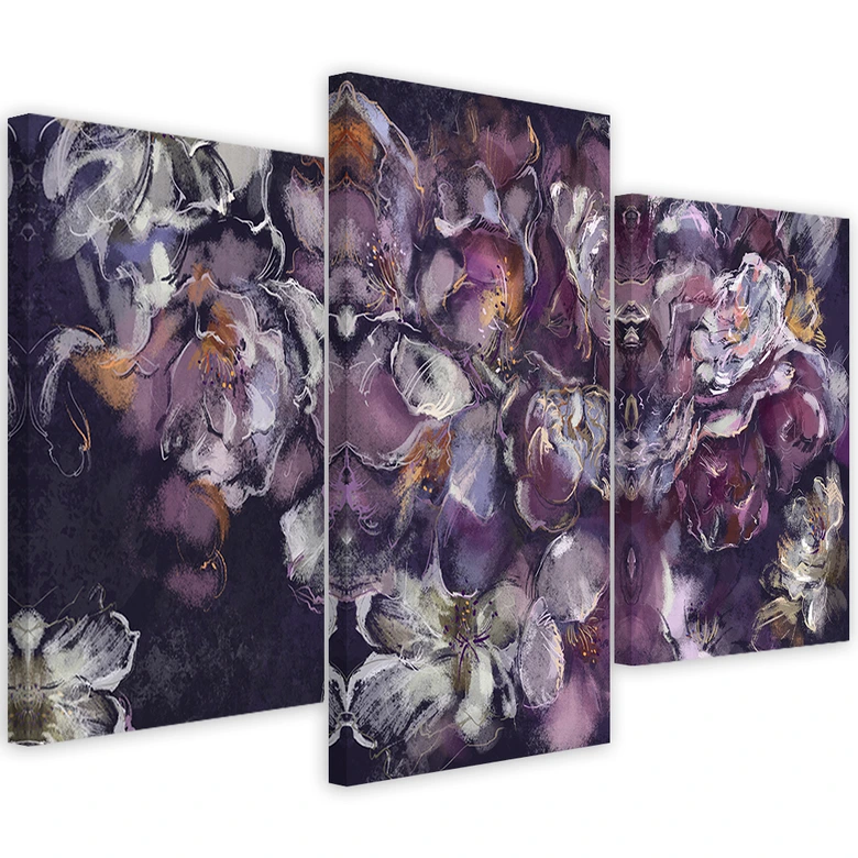 Leinwandbild 3 teilig, Iris Blume 