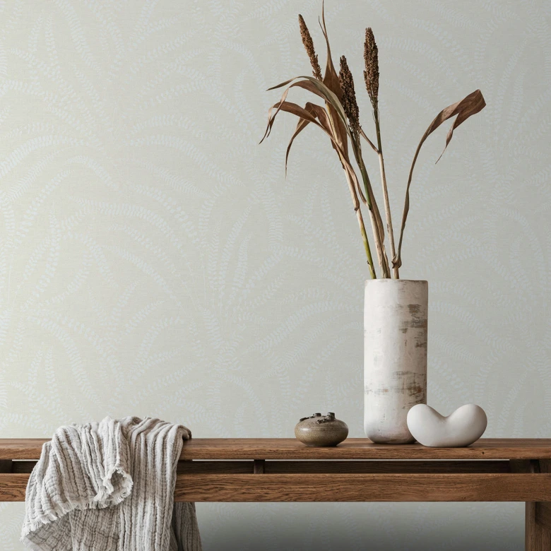 Vliestapete Blätter, Ranken Floral Natur in Weiß Beige 